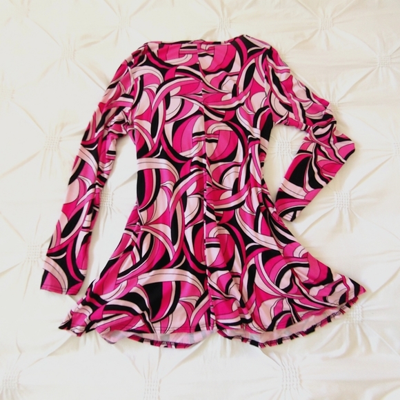 💟Yours Limited Collection Y2k pink psychedelic babydoll mini dress. Size 16UK - Picture 9 of 10